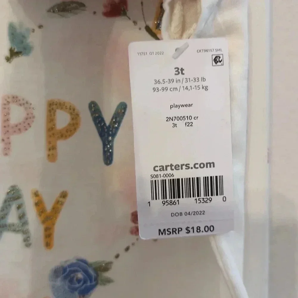 Toddler Girl Carter's Happy Day Flutter Tee